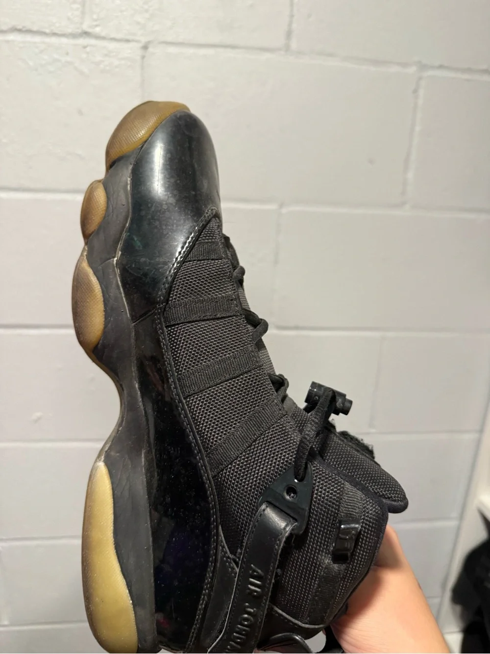 Air Jordan Men's Black High-Top Sneakers with Gum Outsole size 10.5